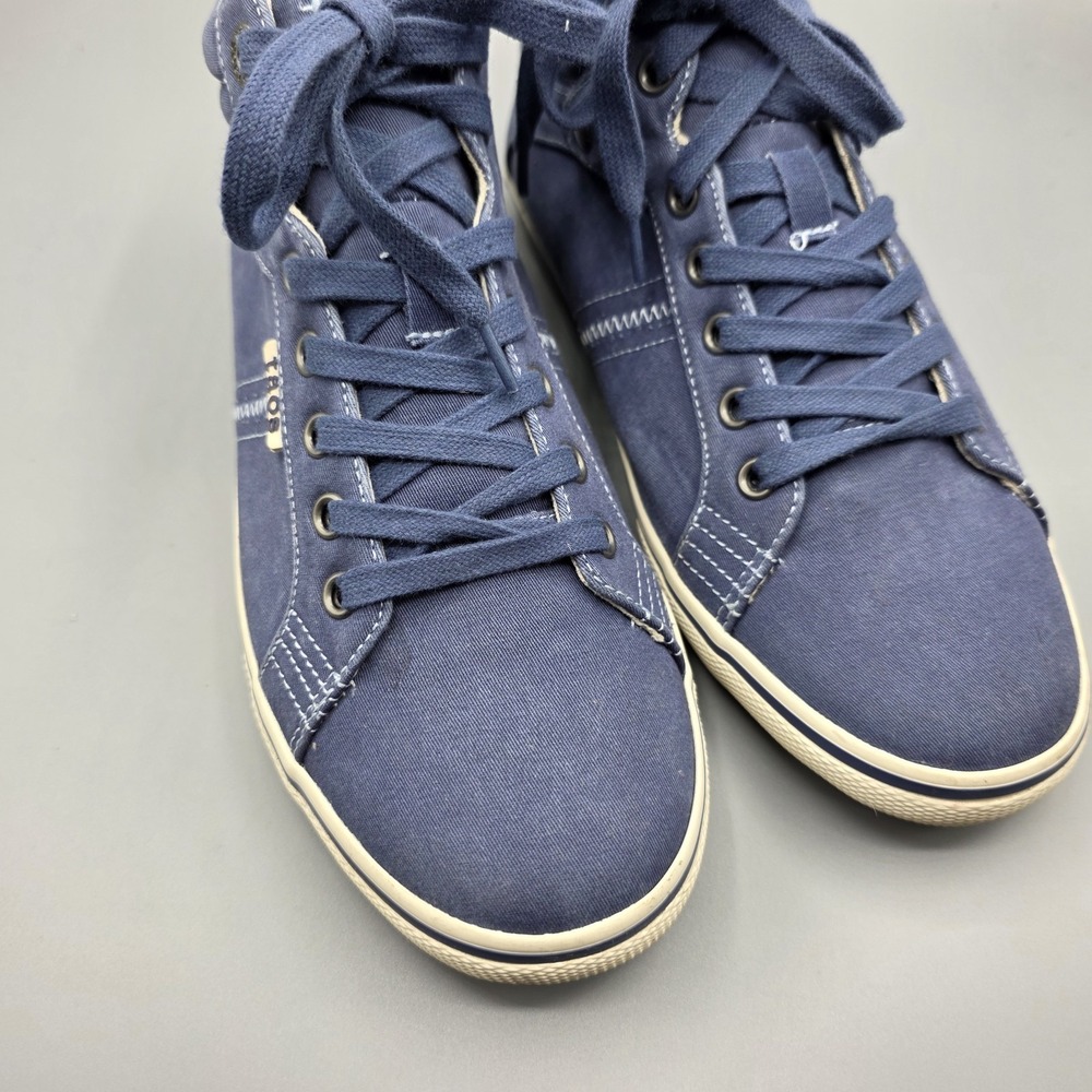 Taos Top Star Sneakers Womens 8.5 Blue Chambray Denim Mid Top Lace Up Comfort - Picture 2 of 15